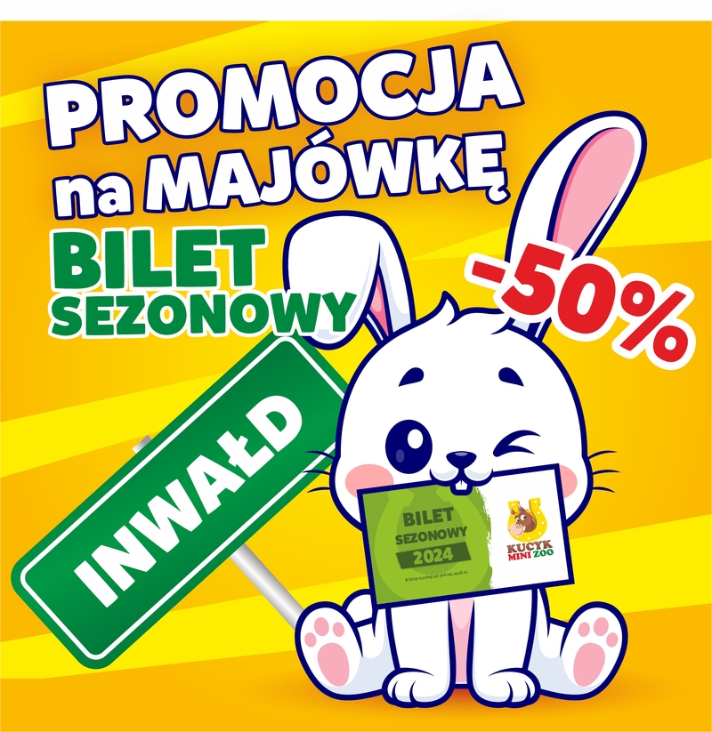 BILETY SEZONOWE - 50% do Mini Zoo w Inwałdzie !